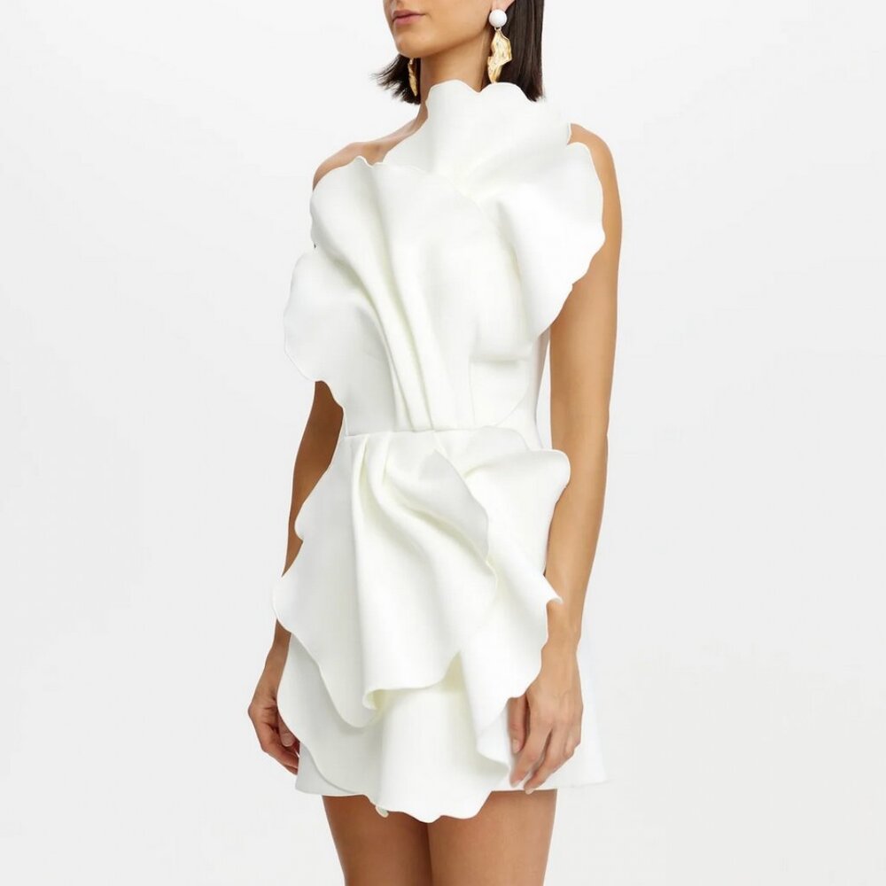 NEW Acler Oake Mini Dress Gown White Ivory Cocktail Event Party Wedding AU8/US4 - Picture 9 of 11